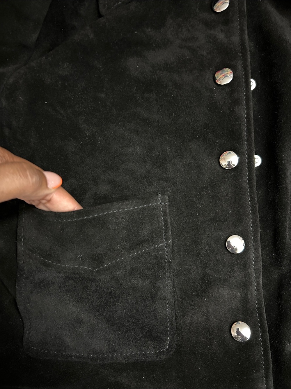 NWT (size small) Mango SUEDE LEATHER JACKET WITH BUTTONS - Picture 10 of 10